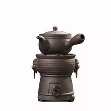 Load image into Gallery viewer, ChaoZhou Pottery "Da Qiu" (Big Ball) Kettle 620ml, "Shi Tou Lu" (Line Head Stove)