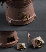 Load image into Gallery viewer, ChaoZhou Pottery "Da Qiu" (Big Ball) Kettle 620ml, "Shi Tou Lu" (Line Head Stove)