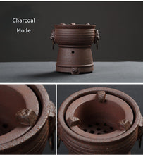 Load image into Gallery viewer, ChaoZhou Pottery "Da Qiu" (Big Ball) Kettle 620ml, "Shi Tou Lu" (Line Head Stove)