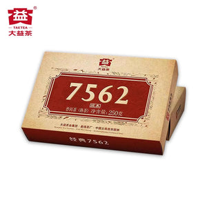 2022 DaYi "7562" Brick 250g Puerh Shou Cha Ripe Tea
