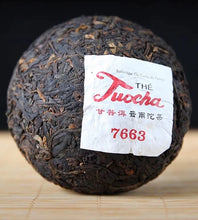 Load image into Gallery viewer, 2022 XiaGuan "Xiao Fa Tuo - Lan Biao" (Xiaofa Tuo - Blue Label) Updated 7663 Recipe 100g Puerh Shou Cha Ripe Tea