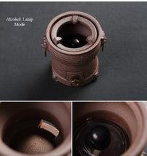 Load image into Gallery viewer, ChaoZhou Pottery "Da Qiu" (Big Ball) Kettle 620ml, "Shi Tou Lu" (Line Head Stove)