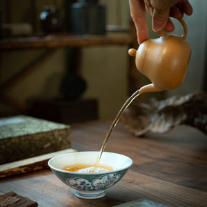 Handcrafted Yixing "Li Xing" (Pear Style) Teapot in Golden Duan Ni Clay