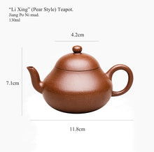 Load image into Gallery viewer, Yixing "Li Xing" (Pear Style) Teapot in Jiang Po Ni Clay