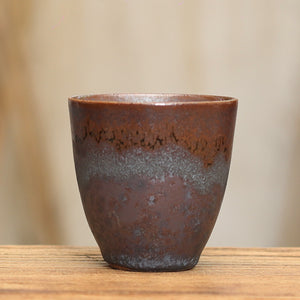 Fancy Glaze - Rust Like Color Porcelain "Tea Cup" 70ml, Tenmoku Glaze Blend Gaiwan 150cc
