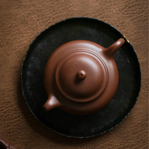 Yixing "Pan Hu" Teapot 130ml, Zi Ni, Purple Mud