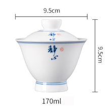 Load image into Gallery viewer, Porcelain Gaiwan &quot;Jing Xin&quot; (Peaceful Mind) 170ml