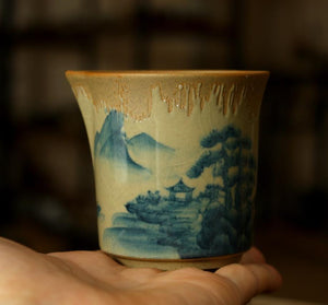 GongDaoBei Coarse Pottery Pitcher, 180cc, 2 Patterns, Rough Ceramic Materials