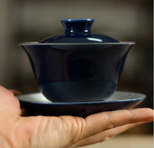 Load image into Gallery viewer, Ocean Blue Glaze Ceramic Gaiwan 200cc, 2 Patterns