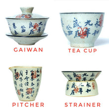 Load image into Gallery viewer, Rustic  Pottery Porcelain &quot;Cha Lou&quot; (Strainer / Filter) 3 Paterns&#39; Caligraphy Painting.