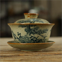 Load image into Gallery viewer, Rustic Porcelain &quot;GaiWan&quot; 175cc, 2 Patterns&#39; Scenery Painting.