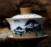 Load image into Gallery viewer, Rustic  Porcelain &quot;GaiWan&quot; 200cc, 2 Patterns&#39; Scenery Painting.