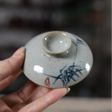 Load image into Gallery viewer, Rustic Porcelain Gaiwan, 175cc &quot;Orchid/Bamboo&quot;, 2 Variations.