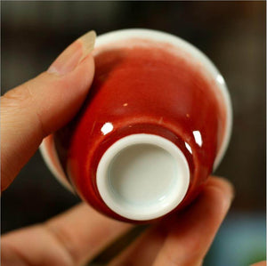 "Ji Hong" Rain Red Glaze Porcelain, Tea Cup - King Tea Mall