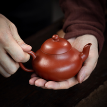 Load image into Gallery viewer, Fully Handmade, Yixing "Li Xing" (Pear Shape) Teapot 180ml, "Zhu Ni" Mud,