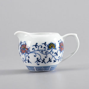 Tea Strainer / Filter "Qing Hua Ci" (Blue and White Porcelain) Twining Lotus Pattern - King Tea Mall