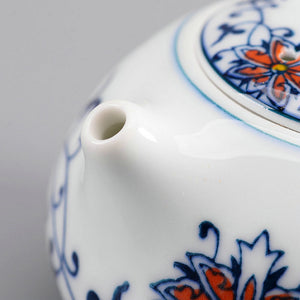 Tea Strainer / Filter "Qing Hua Ci" (Blue and White Porcelain) Twining Lotus Pattern - King Tea Mall