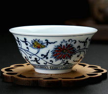 Load image into Gallery viewer, Tea Cup &quot;Qing Hua Ci&quot; (Blue and White Porcelain) Twining Lotus Pattern - King Tea Mall