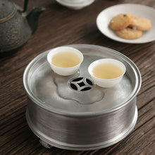 Load image into Gallery viewer, Tin Tea Tray / Saucer / Board, Chaozhou Gongfu Teaware - King Tea Mall