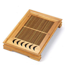 Load image into Gallery viewer, Bamboo Tea Tray / Board / Saucer with Water Tank Two Colors Yellow / Dark - King Tea Mall