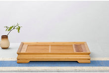 Charger l'image dans la galerie, Bamboo Tea Tray / Board / Saucer with Water Tank Two Colors Yellow / Dark - King Tea Mall