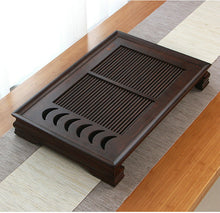 Charger l'image dans la galerie, Bamboo Tea Tray / Board / Saucer with Water Tank Two Colors Yellow / Dark - King Tea Mall