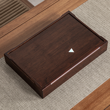 Charger l'image dans la galerie, Bamboo Tea Tray "Sparrow" Board / Saucer with Water Tank, 3 Sizes.