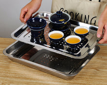 Charger l'image dans la galerie, Rectangle Stainless Steel Tea Tray with Water Tank 5 Variations