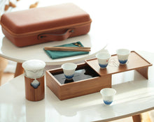 Load image into Gallery viewer, Portable Traveling Tea Sets with Bamboo Tea Tray