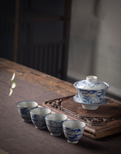 Load image into Gallery viewer, Jingdezhen &quot;Qing Hua Ci&quot; (Blue &amp; White Porcelain) Gaiwan 140 CC /175 CC,  Tea Cup 35 CC, KTM000