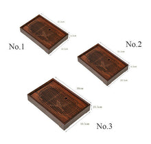 Charger l'image dans la galerie, Bamboo Tea Tray "Sparrow" Board / Saucer with Water Tank, 3 Sizes.