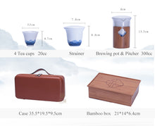 Load image into Gallery viewer, Portable Traveling Tea Sets with Bamboo Tea Tray