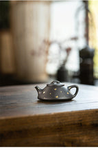 Load image into Gallery viewer, Yixing "Wen Ren Piao - Shi Piao" Teapot in No.1 Factory Recipe Dark Mud