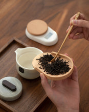 Load image into Gallery viewer, Minimalist Digital Electronic Weight Tea Scale with Wood Saucer Option 0.2-500g