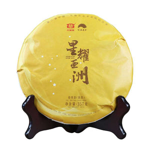 2017 DaYi "Xing Yao Ya Zhou" (Stars Shines Asia) Cake 357g Puerh Shou Cha Ripe Tea - King Tea Mall