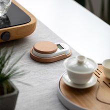 Load image into Gallery viewer, Minimalist Digital Electronic Weight Tea Scale with Wood Saucer Option 0.2-500g