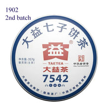 Load image into Gallery viewer, 2019 DaYi "7542" Cake 357g Puerh Sheng Cha Raw Tea