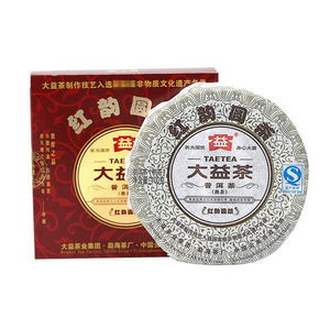 2012 DaYi "Hong Yun Yuan Cha" (Red Flavor Round Tea) Cake 100g Puerh Shou Cha Ripe Tea - King Tea Mall