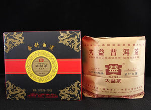 2012 DaYi "Jin Zhen Bai Lian" (Golden Needle White Lotus) Cake 357g Puerh Shou Cha Ripe Tea - King Tea Mall