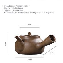 Laden Sie das Bild in den Galerie-Viewer, Chaozhou Pottery "Yong Fu" Water Boiling Kettle, Medical stone (Maifan Stone), around 600ml