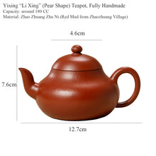 Load image into Gallery viewer, Fully Handmade, Yixing "Li Xing" (Pear Shape) Teapot 180ml, "Zhu Ni" Mud,