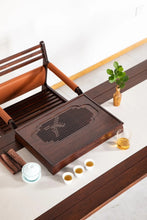 Charger l'image dans la galerie, Bamboo Tea Tray "Xi Shang Mei Shao" (Lucky Sparrow) / Board / Saucer with Water Tank