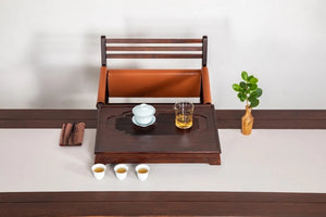 Bamboo Tea Tray "Xi Shang Mei Shao" (Lucky Sparrow) / Board / Saucer with Water Tank