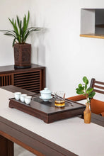 Charger l'image dans la galerie, Bamboo Tea Tray "Xi Shang Mei Shao" (Lucky Sparrow) / Board / Saucer with Water Tank
