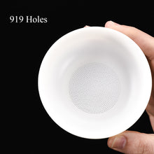 Laden Sie das Bild in den Galerie-Viewer, Dehua White All-Ceramic Tea Strainer / Filter  919 Micro Holes
