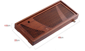 Bamboo Tea Tray with Water Tank 2 Variations Big / Small