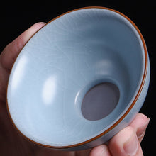 Load image into Gallery viewer, Ru Yao Kiln Gaiwan, Cup, Pitcher, and Strainer Set