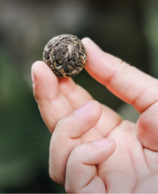 Load image into Gallery viewer, Hand holding a tea ball with blurred green background