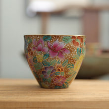 Laden Sie das Bild in den Galerie-Viewer, Handmade Colorful Flowers Tea Cup 100ml -130ml