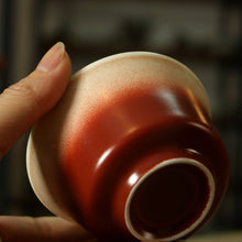 Cargar imagen en el visor de la galería, Coral Red Glaze Gaiwan (150ml) and Tea Cup Set